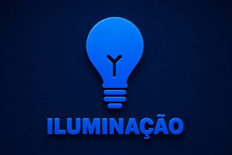 Ilustração 3D de lâmpada azul — categoria Iluminação